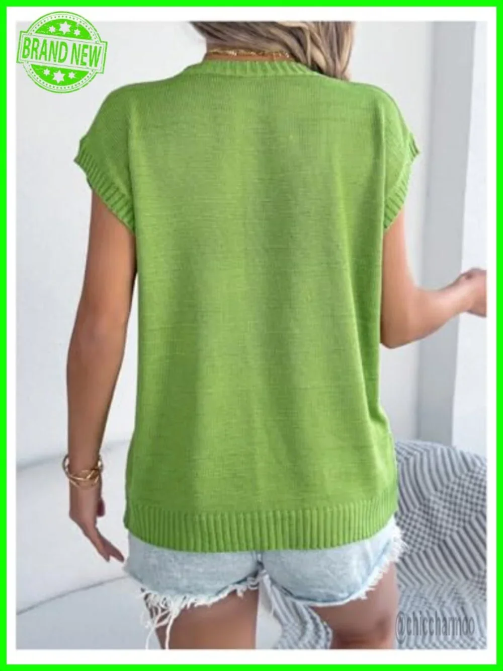 Short Sleeve Lightweight Knit Sweater Floral Print Loose Fit Pullover